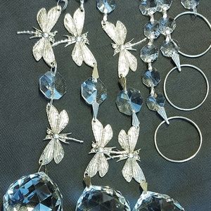 Dragonfly glass crystals suncatcher, glass crystals sun catcher, home decor